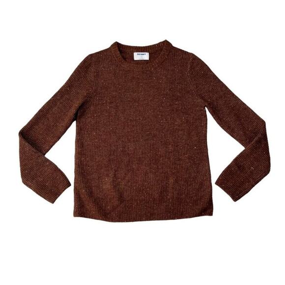 Old Navy Sweater Womens Small Long Sleeve Knit Chocolate Speckle - Picture 1 of 10